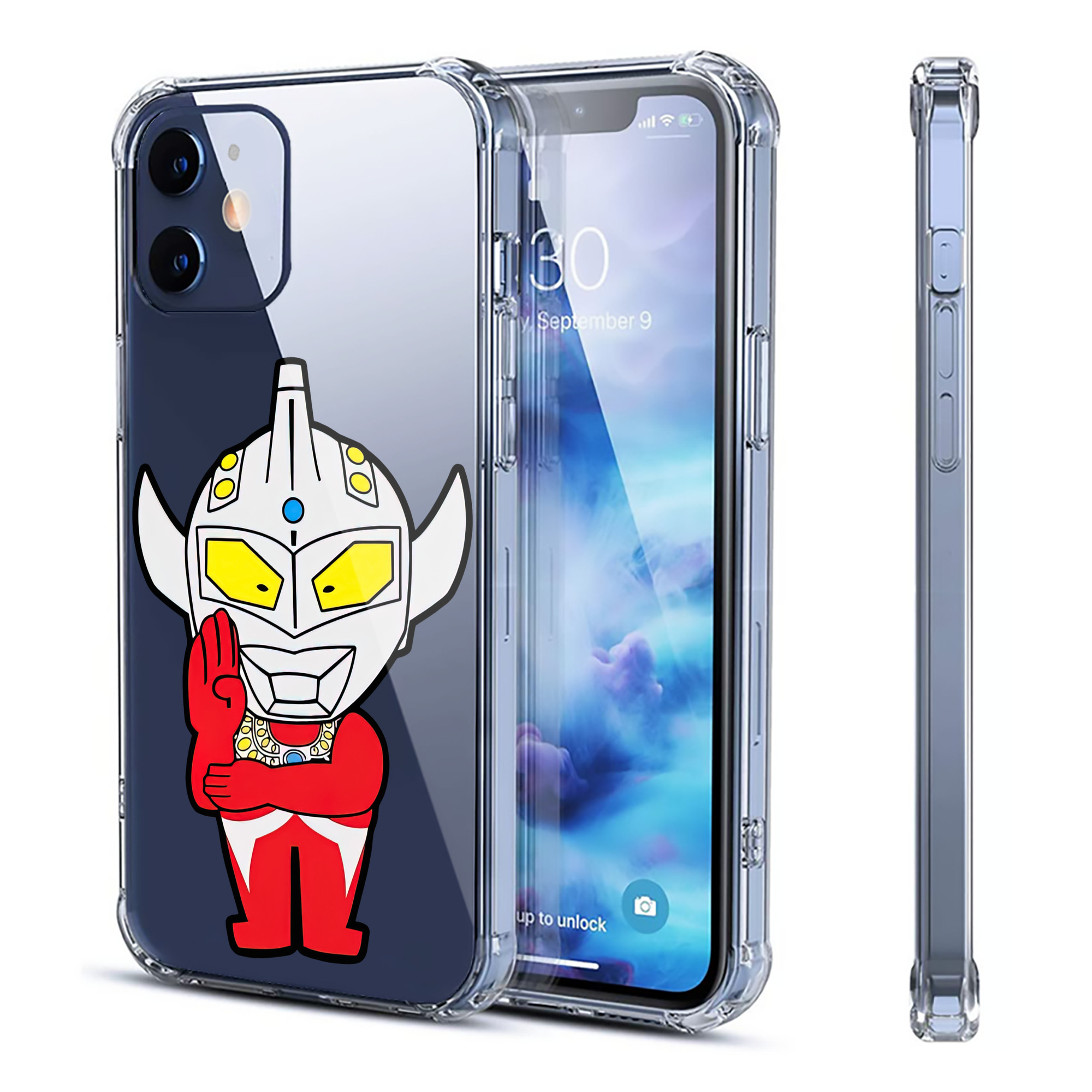 （画像用） ウルトラマン Ultraman 【iPhone 12シリーズ対応】透明スマホケース（クリアソフトケース）